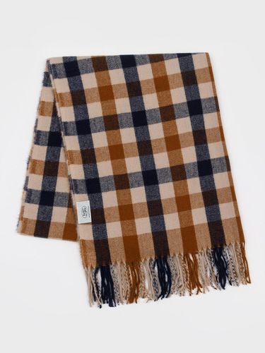 Block Tartan Check Muffler [Navy] - RECLOW - Modalova