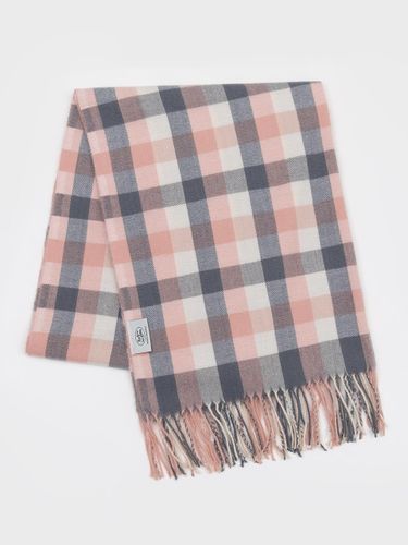 Block Tartan Check Polyester Muffler [PINK] - RECLOW - Modalova