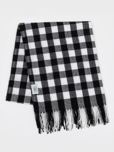 Block Tartan Check Lightweight Muffler [BLACK] - RECLOW - Modalova