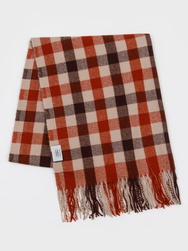 Block Tartan Check Lightweight Polyester Muffler [RED] - RECLOW - Modalova