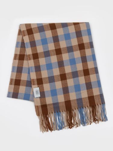 Block Tartan Check Polyester Muffler [SKY BLUE] - RECLOW - Modalova