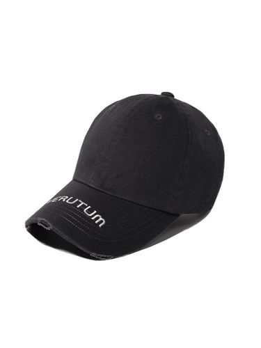 Stone-washed Deep-crowned Logo Visor Cap [Charcoal] (HW-BC203) - VERUTUM - Modalova