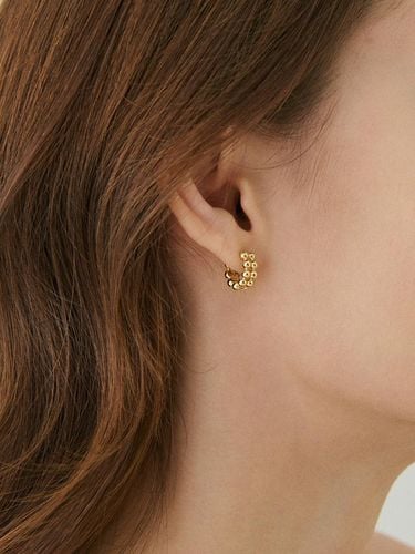 K Two-Row Ball Leverback Hoop Earrings - MAYBETOI - Modalova