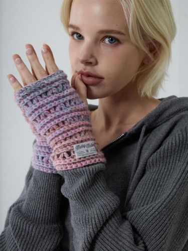 Wool Blend Handcrafted Fingerless Handwarmer [Pink Sky] - MERRYMOTIVE - Modalova