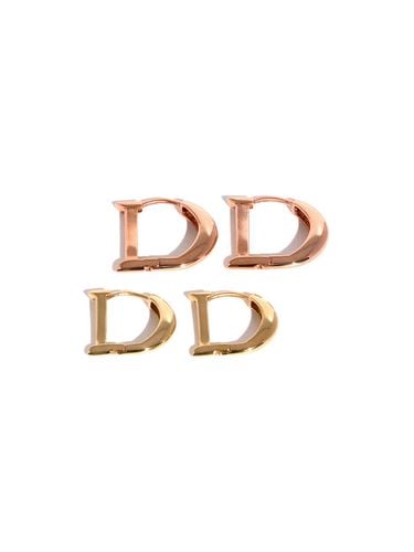 K D-shaped One-touch Huggie Hoop Earrings - MAYBETOI - Modalova