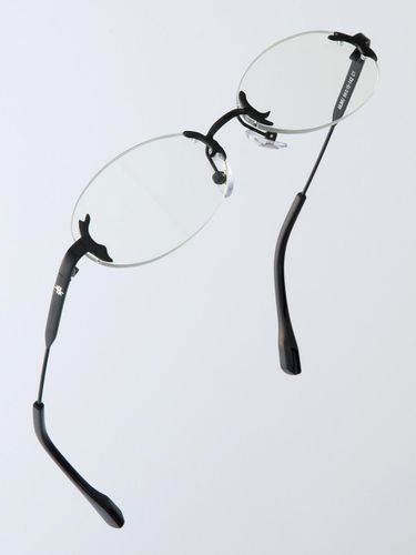 Rimless Steel Oval Glasses [Black] - RECLOW - Modalova