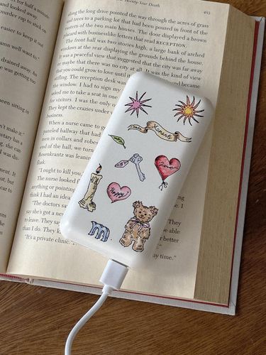 Vintage Drawing Pattern Dual USB Power Bank - mademoment - Modalova