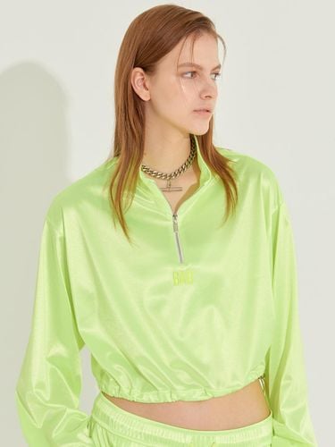 Silky Cropped Asymmetrical Sweatshirt [Neon] - CHAEnewyork - Modalova