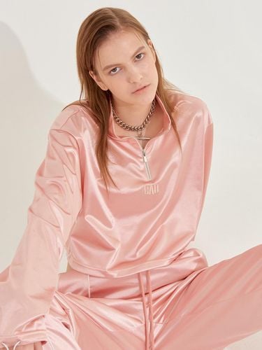 Silky Cropped Asymmetrical Sweatshirt [Pink] - CHAEnewyork - Modalova