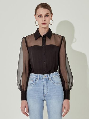 Crispy Bustier Slim Fit Shirt [Black] - CHAEnewyork - Modalova