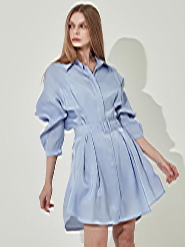 Long Fitted Silk Boyfriend Style Dress [] - CHAEnewyork - Modalova