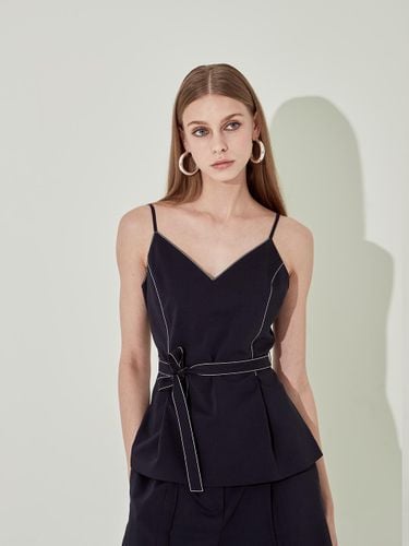 Stitched Spaghetti Strap Belted Culotte Top [] - CHAEnewyork - Modalova