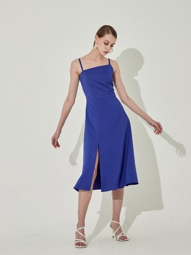 Spaghetti Strap Unbalanced Slit Flare Dress [] - CHAEnewyork - Modalova