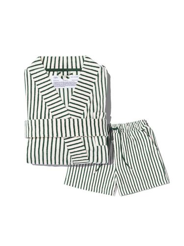 Light Toweling Stripe Cotton Robe Sets [GREEN] - cpts - Modalova