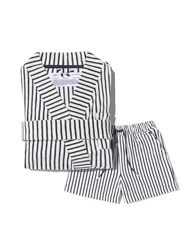 Light Toweling Stripe Minimalist Robe Set [Navy] - cpts - Modalova