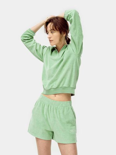 Long Sleeved Terry Cloth Polo Set [Green] - cpts - Modalova