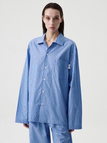 Classic Stripe Cotton-Blend Relaxed-Fit Pajamas [Deep Blue] - cpts - Modalova