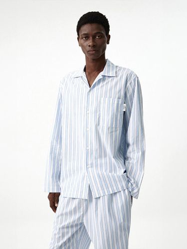 Classic Stripe Cotton Pajamas [Skyblue & Beige] - cpts - Modalova