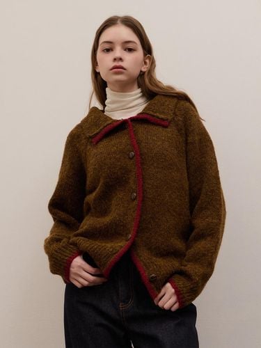 Soft Wool Collar Winter Cardigan [BROWN] - camino - Modalova