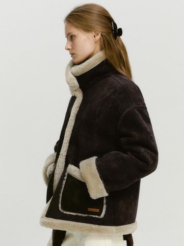 High-neck Mouton Faux Fur Jacket (MAEDJK16CDW) - marieclaire - Modalova