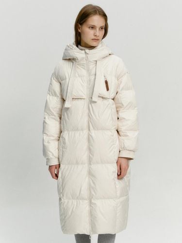 Hooded Long Down Strap Detail Coat [Ivory] (MAEDDW55MIV) - marieclaire - Modalova