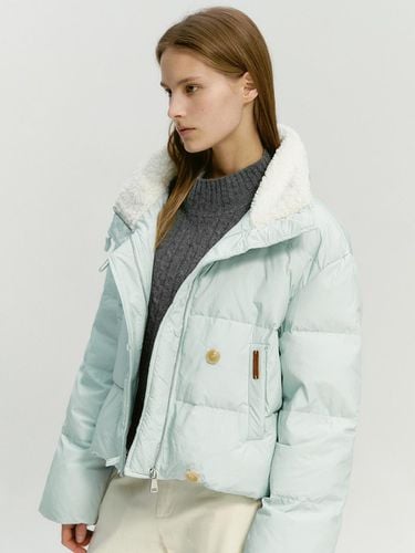 Boucle Neck Short Down Cropped Jacket (MAEDDW56MBL) [Blue] - marieclaire - Modalova