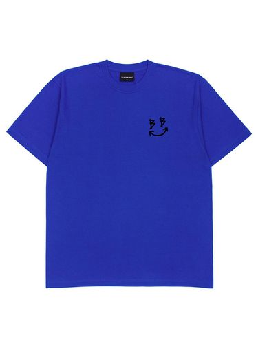 Classic Smile Logo Cotton T-Shirt [Blue] - BLACKBLOND - Modalova