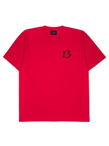 Classic Smile Logo Cotton T-Shirt [RED] - BLACKBLOND - Modalova