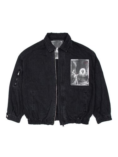 Zip Up Denim Jacket [Black] - BLACKBLOND - Modalova