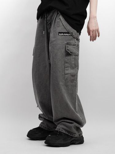 Wide Denim Cargo Pants [Gray] - BLACKBLOND - Modalova