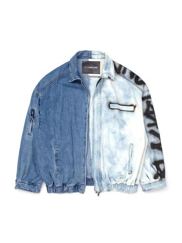 Division Empty Logo Zip Up Handcrafted Denim Jacket [Blue] - BLACKBLOND - Modalova