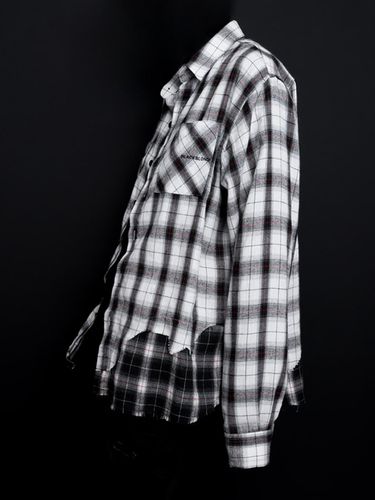 Classic Logo Layered Check Shirt [Beige] - BLACKBLOND - Modalova