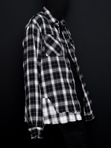 Classic Logo Layered Check Shirt [Black] - BLACKBLOND - Modalova