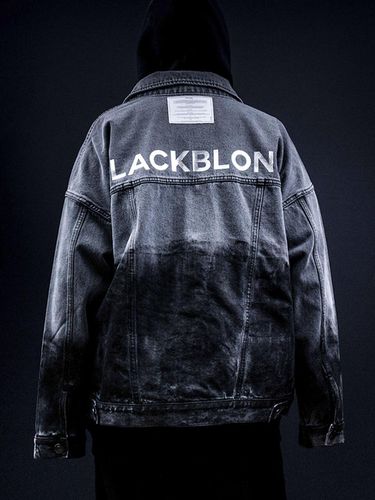 Smoke Painted Custom Denim Jacket [Dark Gray] - BLACKBLOND - Modalova