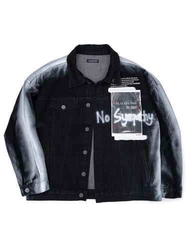 Handcrafted Spray-Painted Denim Jacket [Black] - BLACKBLOND - Modalova