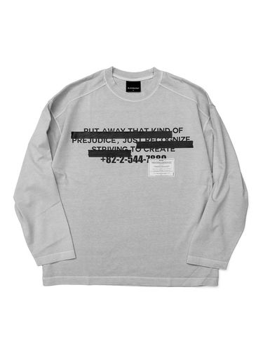 Hidden Slogan Pigment Long T-Shirt [Gray] - BLACKBLOND - Modalova