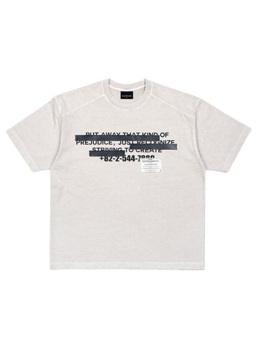 Hidden Slogan Pigment T-Shirt [Sand] - BLACKBLOND - Modalova