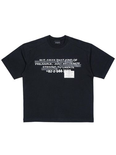 Hidden Slogan Premium Cotton T-Shirt [Black] - BLACKBLOND - Modalova