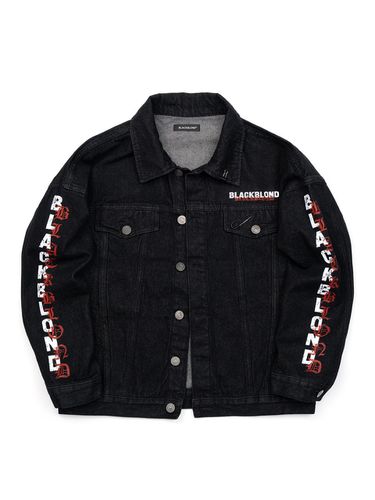 Overlap Logo Denim Jacket [Black] - BLACKBLOND - Modalova