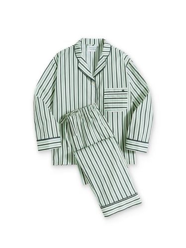 Cotton Striped Embroidered Pajama Set - SnappyCuddle - Modalova