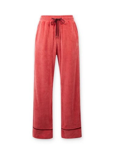 Cotton Velour Wide-leg Pants [Coffee] - SnappyCuddle - Modalova