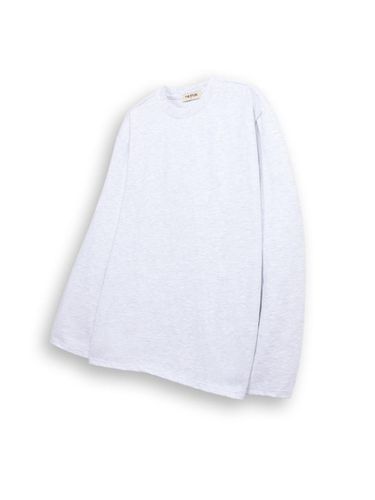 Oz Heavyweight Cotton Polyester Long Sleeve T-shirt [Beige Melange] - THESTORI - Modalova