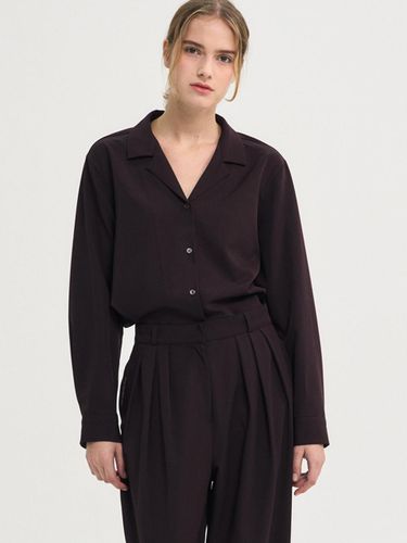 Modern Tencel Shirt Blouse [Burgundy] - SORRY TOO MUCH LOVE - Modalova