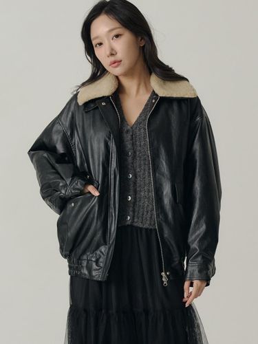 Aviator Eco Leather Overfit Jacket [] - SORRY TOO MUCH LOVE - Modalova