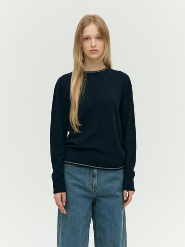 Color Block Wool Cashmere Blend Pullover (EMOBKPO080) - E.B.M (Edition by Michaa) - Modalova