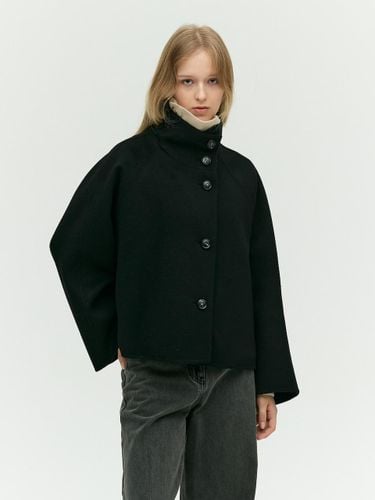 Cashmere Blend Button Detail High-Neck Short Coat (EMOAHHJ051) - E.B.M (Edition by Michaa) - Modalova