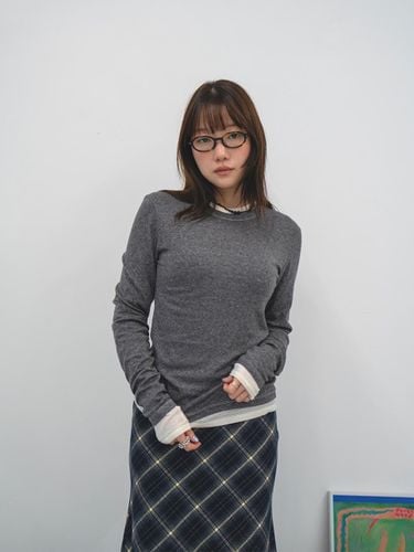 Tencel Wool Long Sleeve Versatile Top [CHARCOAL] - HOMEBODY THINGS - Modalova