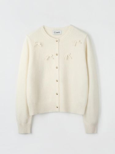 Gold Button Ribbon Wool Cardigan [] - Coett - Modalova