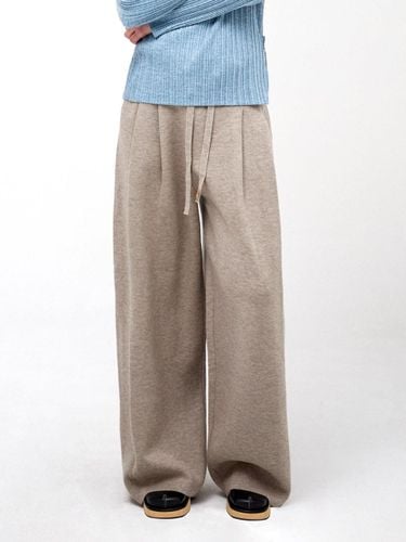 Pintuck Wide Long Knit Pants (LKPTW124006) - Lapli - Modalova