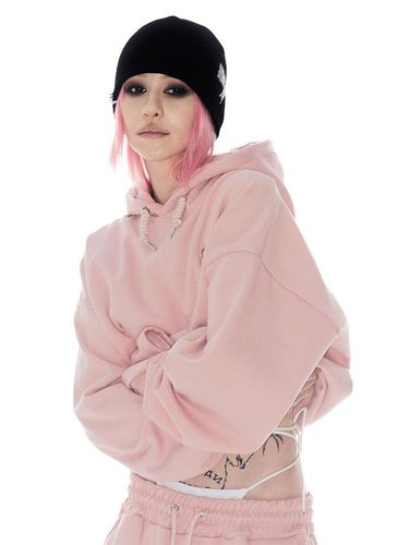 Oversized Hip Hop Steel Emblem Hoodie [Pink] - HOLY NUMBER 7 - Modalova